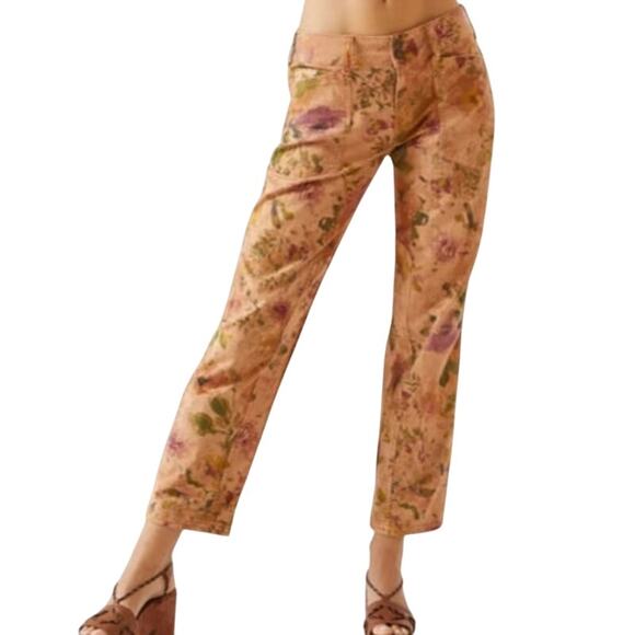 Pilcro Anthropologie Floral The Wanderer Low-Rise Pants - Picture 1 of 9
